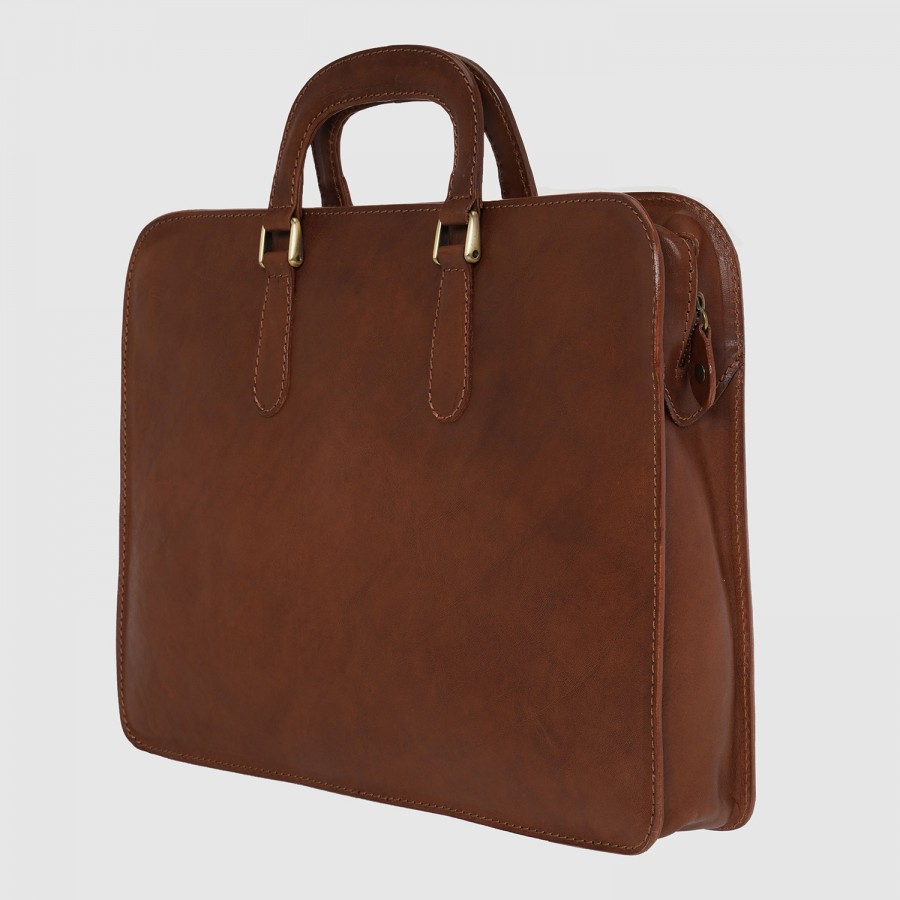 TÚI ĐỰNG LAPTOP DA CALFSKIN CAO CẤP Medici Of Florence 081-MAHOGANY MÀU NÂU