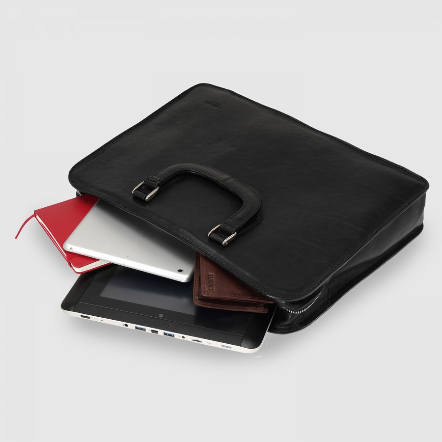 Túi đựng Laptop da Calfskin cao cấp Medici Of Florence 081 - Black