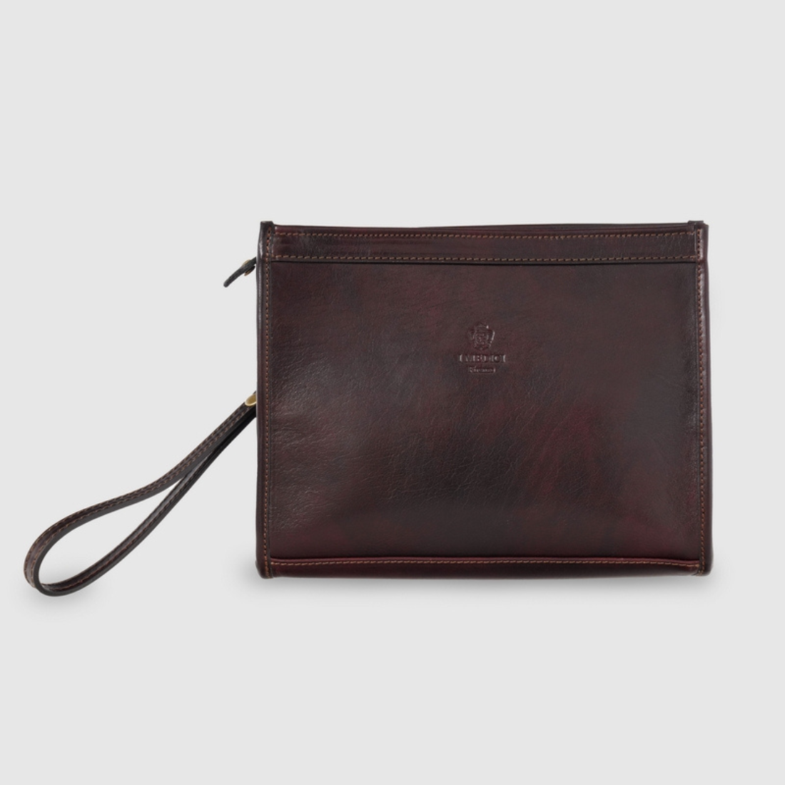 Túi Clutch Da Vacchetta Cao Cấp Medici Of Florence 76-Fondant màu Nâu Đen